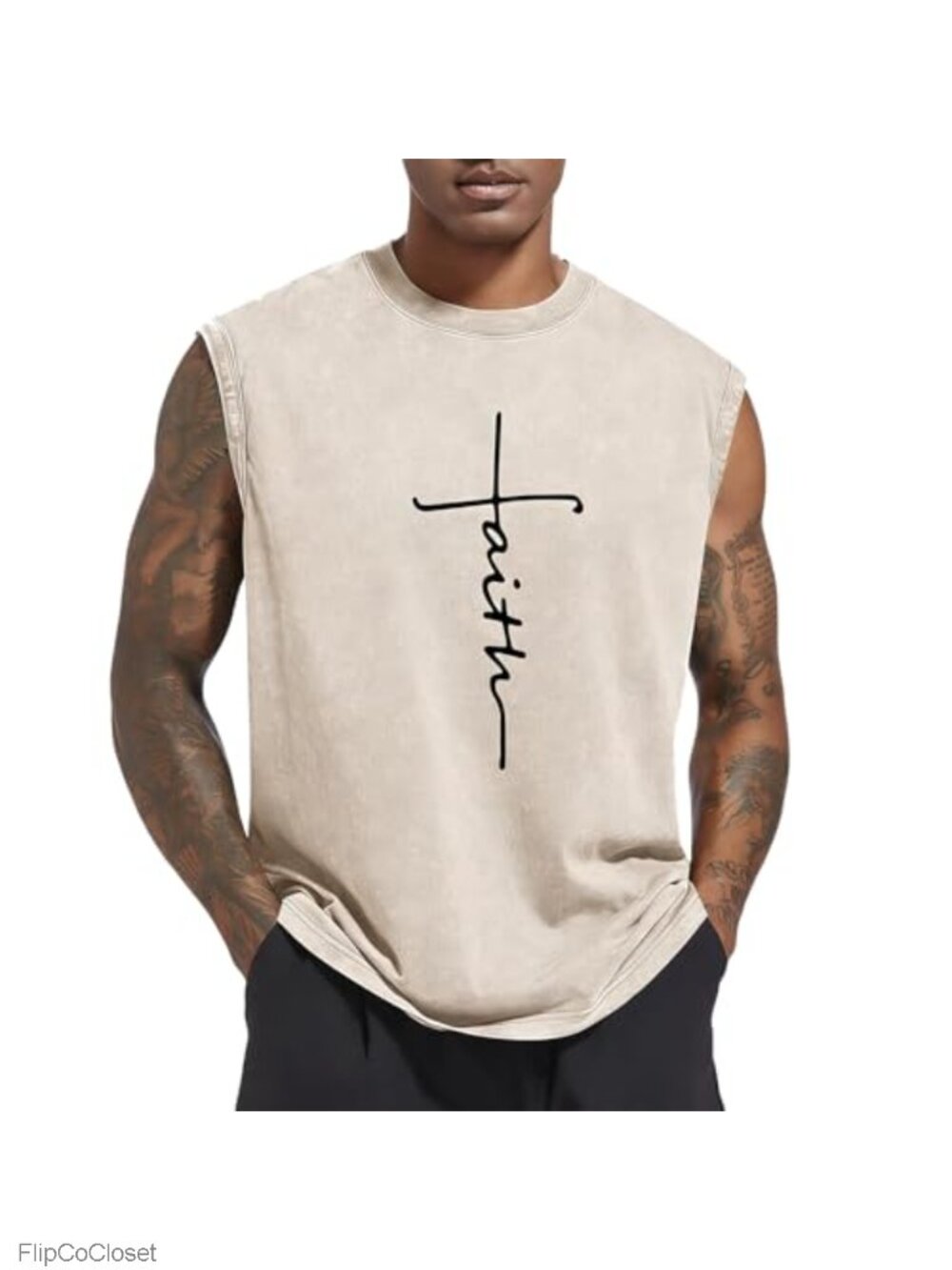 Men's Graphic Tank Top Sleeveless Muscle Tee Gym Workout Christian Shirt